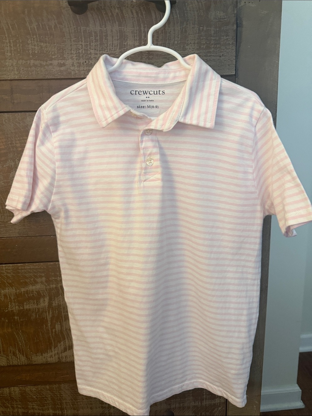 Crewcuts Pink & White Striped Polo Shirt
